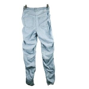 Labijou Stacked Jeans Womens M Light Wash Ruched Stretch Skinny